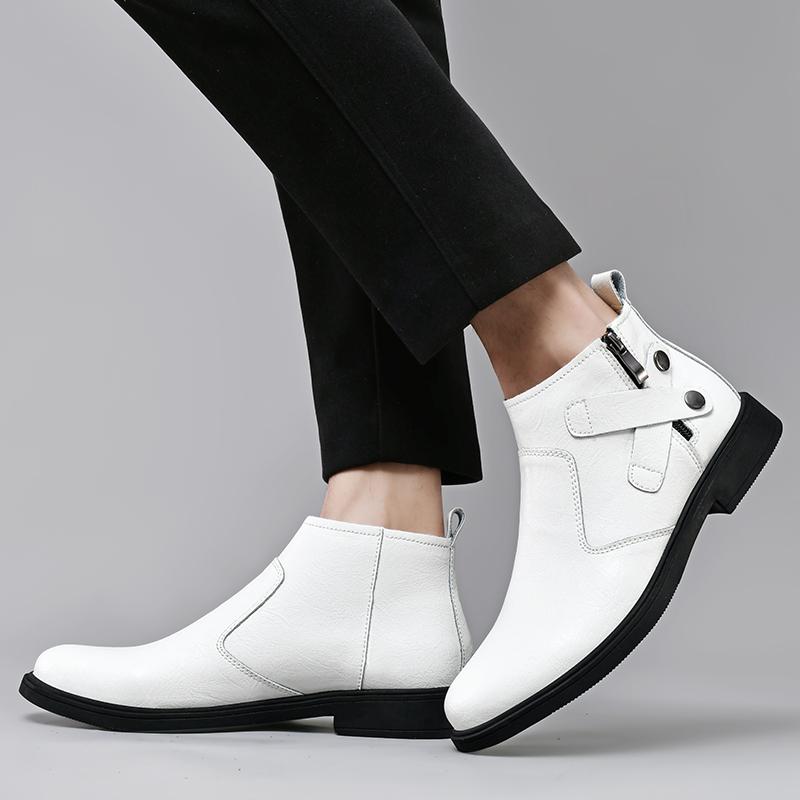Универсальная брендовая обувь в стиле ретро для бизнеса, удобные мужские ботильоны, теплая зимняя обувь с высоким верхом, мужские ботинки челси из натуральной кожи