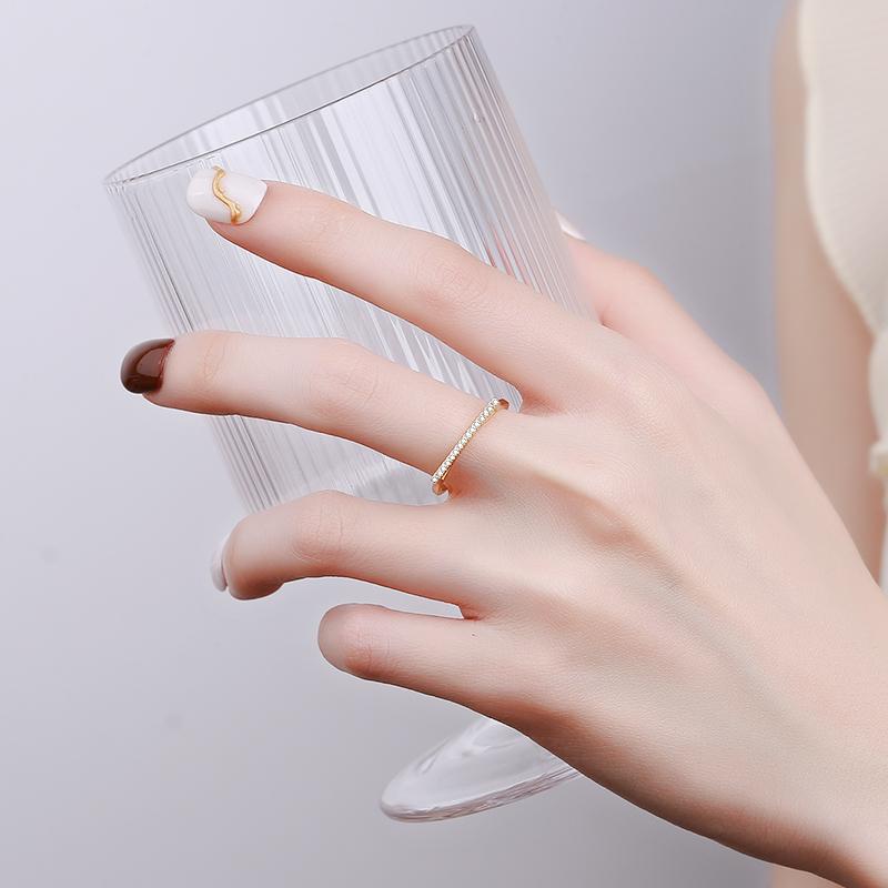 Creative Geometric 18K Gold Ring for Women Triangle Genuine S925 Silver Engagement Wedding Gift Jewelry for Women