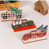 Christmas Decorations Wooden Car Lattice Style Pick-up Truck Desktop Decorations Christmas Wooden Decorations