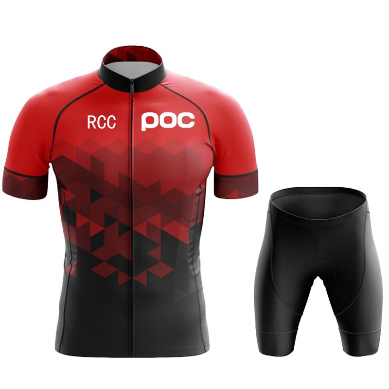 Rcc Poc Heren Fietsshirt Set Zomer Fietskleding Mtb Bike Kleding Uniform Maillot Ropa Ciclismo Fietspak 2024
