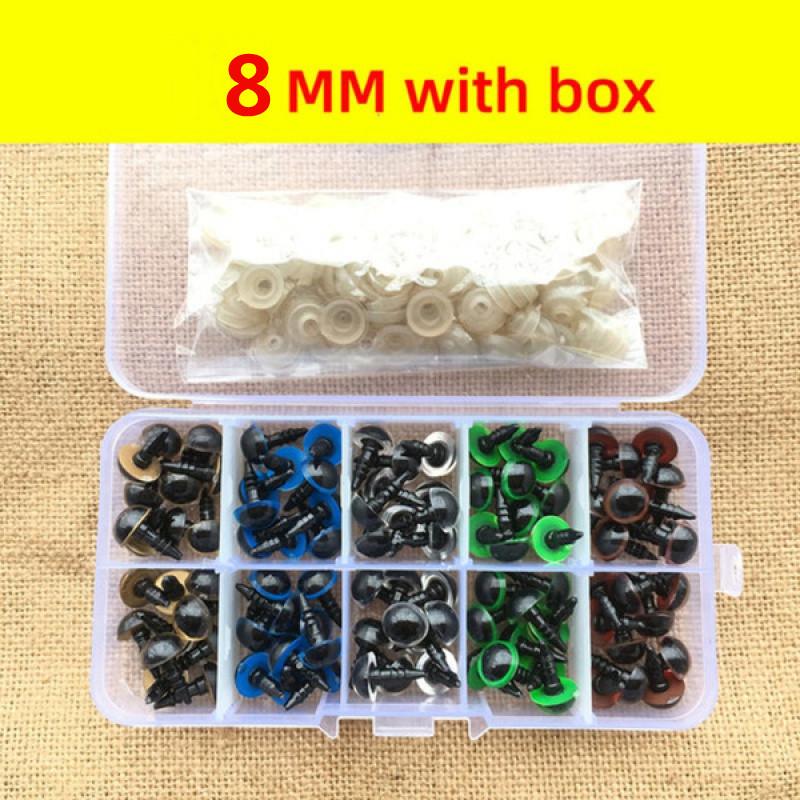 100 компл./кор., 8-12 мм, красочные пластиковые глаза для животных, кукольный глаз, аксессуары для кукол «сделай сам», глаз для рукоделия