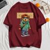 Fashionable Teddy Bear Print Mens T-Shirts Cotton Hip Hop Short Sleeve Oversized Sports Clothes Summer Street T Shirts
