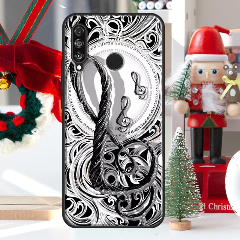 Music Note Musical Treble Clef For Huawei Nova 12i 11i 8i 12s Y73 Y72 Y61 Y91 Y90 Y70 Y60 9 10 SE P60 Pro P30 P40 Lite Case
