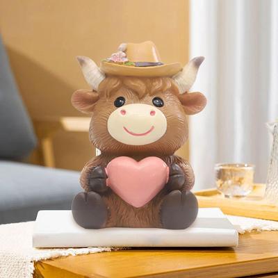 Фигурка горной коровы для настольного украшения, полимерная скульптура животного для сада и жилого пространства
