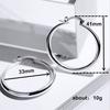 Dia. 33mm Gold Silver Color Hoop Dangle Earrings Cocktail Party Punk Jewelry 1 Pair MIT