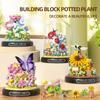 Insect Plant Potted Model Building Blocks Set Bee Butterfly Flower Bonsai Bricks With Dust Cover Diy Toys For Kids Holiday Gifts