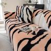 Bunny Cashmere Zebra Pattern Sofa Cushion Autumn and Winter Light Luxury Leather Sofa Cushion Non-Slip New Winter Plush Sofa Cover Cloth