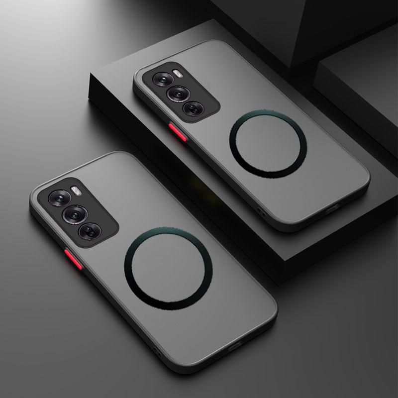 Для Reno 12 Pro металлическое кольцо Anti-Drop для Magsafe Magnetic TPU PC Case, матовый прозрачный противоударный PC Case для OPPO Reno 11 Pro