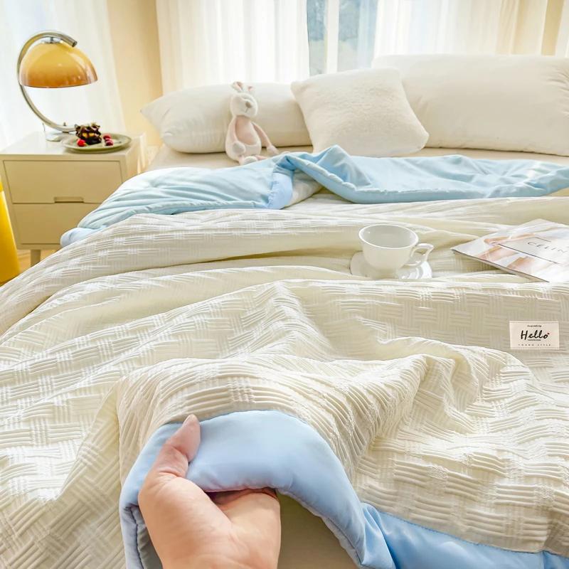 Летнее прохладное одеяло из соевого волокна, тонкое летнее одеяло для одного человека, одеяло с кондиционером, можно стирать в машине, летнее двойное общежитие