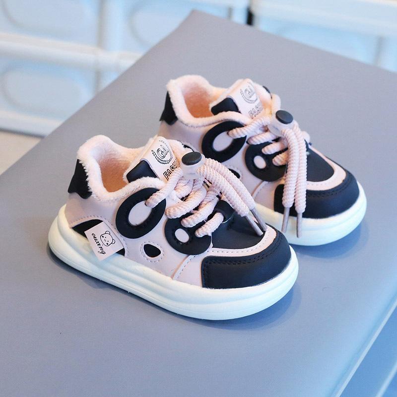 Новая спортивная обувь, детская плюшевая утолщенная нескользящая обувь, теплая спортивная обувь для мальчиков и девочек, мягкие удобные зимние кроссовки для малышей
