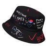 New Summer Unisex Bucket Hat Foldable Outdoor Shade Men Women Beach Fisherman Hats Fashion Hat Graffiti Printing Hat