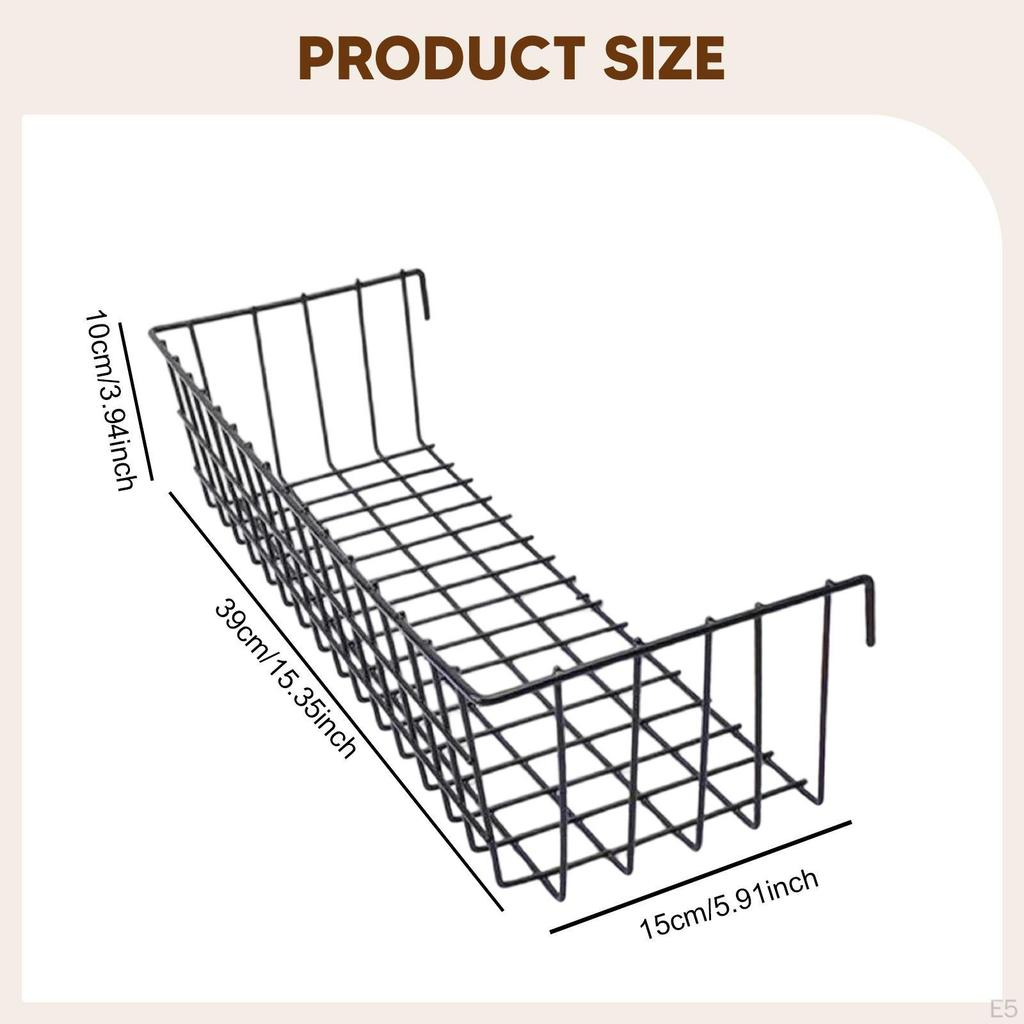 Hanging Wire Basket Cabinets Organizer Farmhouse Supplies Shelf Storage Rack for Garage Grid Panel