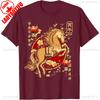 Chinese New Year of The Horse Lantern Zodiac Art Retro Patterned Tops Harajuku High Quality Cotton Tops Aesthetic Clothes