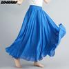 Dimanaf Plus Size Women Linen Skirts Female Elastic Basic Fashion Japanese Dress