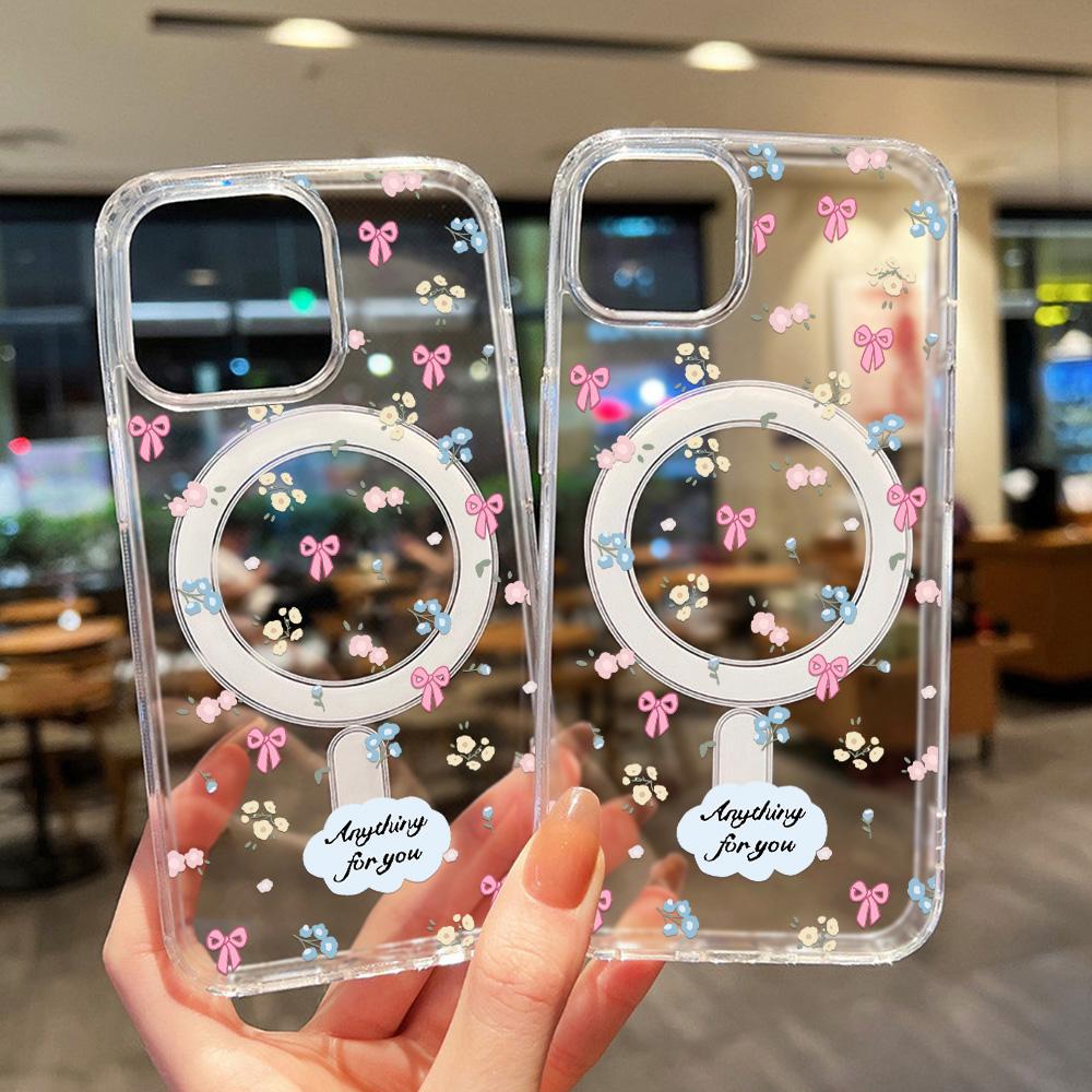 Магнитный чехол для телефона для iPhone 12 14 16 17 Pro 17 16 15 14 13 12 Pro Max 12 13 14 15 16 Высококачественный противоударный чехол Полная защита Милый стиль