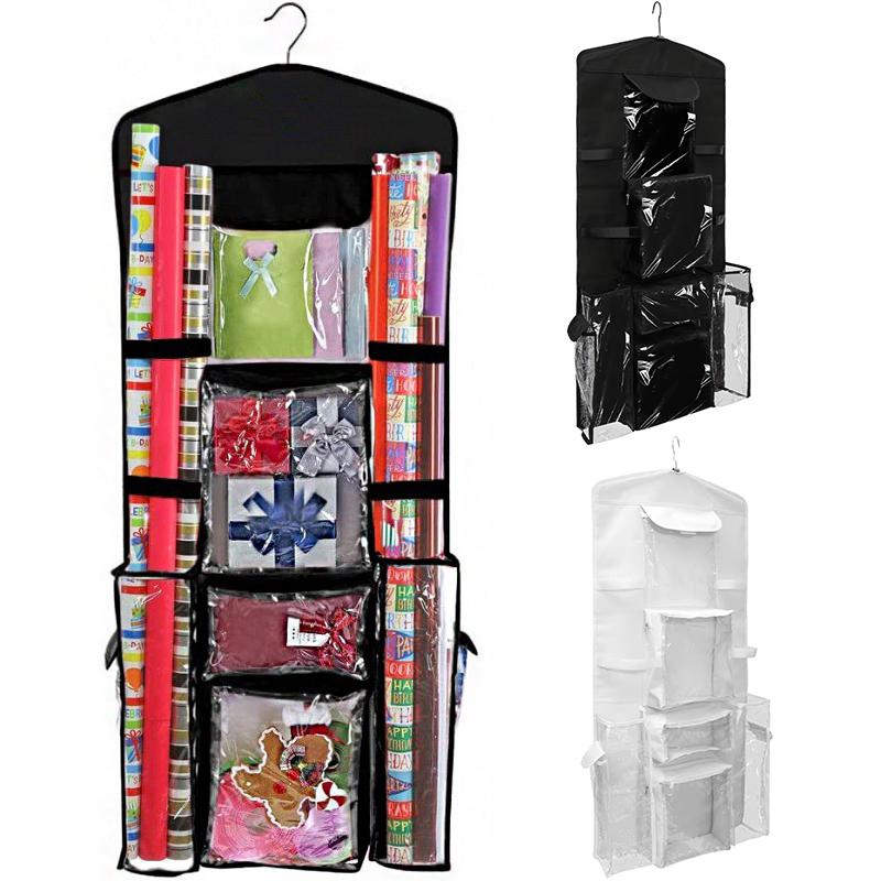 Большой бытовой прозрачный подвесной органайзер для хранения одежды для экономии места