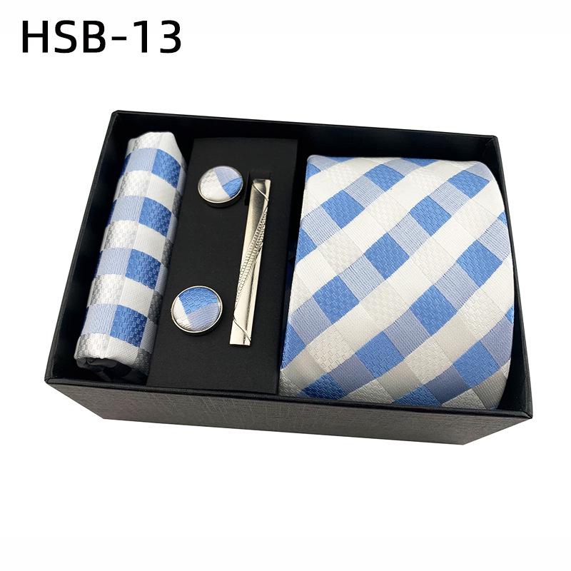 Подарочный набор мужских черных деловых галстуков: Полосатые и однотонные галстуки, нагрудный платок, зажим для галстука