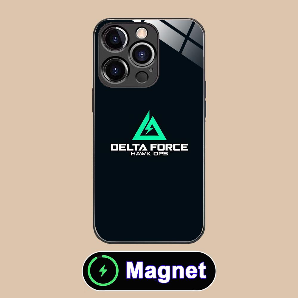 Game Delta Force Glass MagSafe Mobile Phone Case for iPhone 17 16 15 14 13 12 11 Air Pro Max Plus Mini Colorful Cover