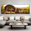 Italy Red Wine Glass Grapes And Barrel Canvas Painting Landscape Posters and Prints Wall Art Pictures Home Decor No Frame