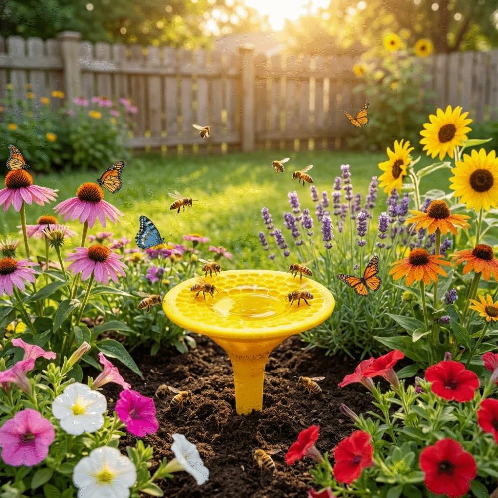 Plastic Bee Water Cup Ground Plug Bee Drinking Device Portable Bee Water Feeder Yard Decoration