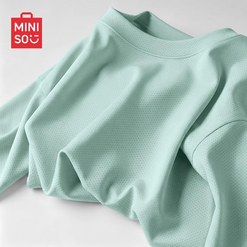 MINISO Men's Quick-Dry Ice Silk Mesh T-Shirt