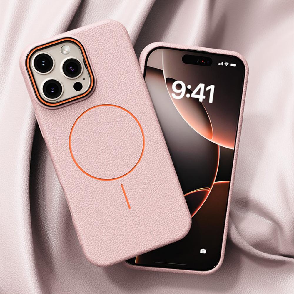 Кожаный чехол для телефона Apple 17 Promax для IPhone 16 Роскошная магнитная защитная крышка 15 Противоударный чехол