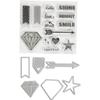 Scrapbooking Set - Clear Stamps - Cutting Dies - 21 Pcs - Mixed - Study