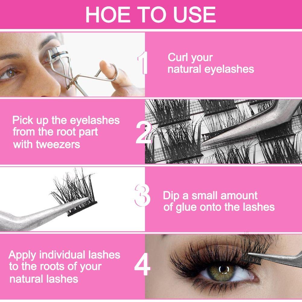 Индивидуальные кластерные ресницы из искусственной норки, мягкий пух, наращивание ресниц своими руками, кластеры ресниц в домашних условиях