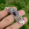 Pear Natural Chevron Amethyst Sterling Silver Wedding Unique Anniversary Pendant