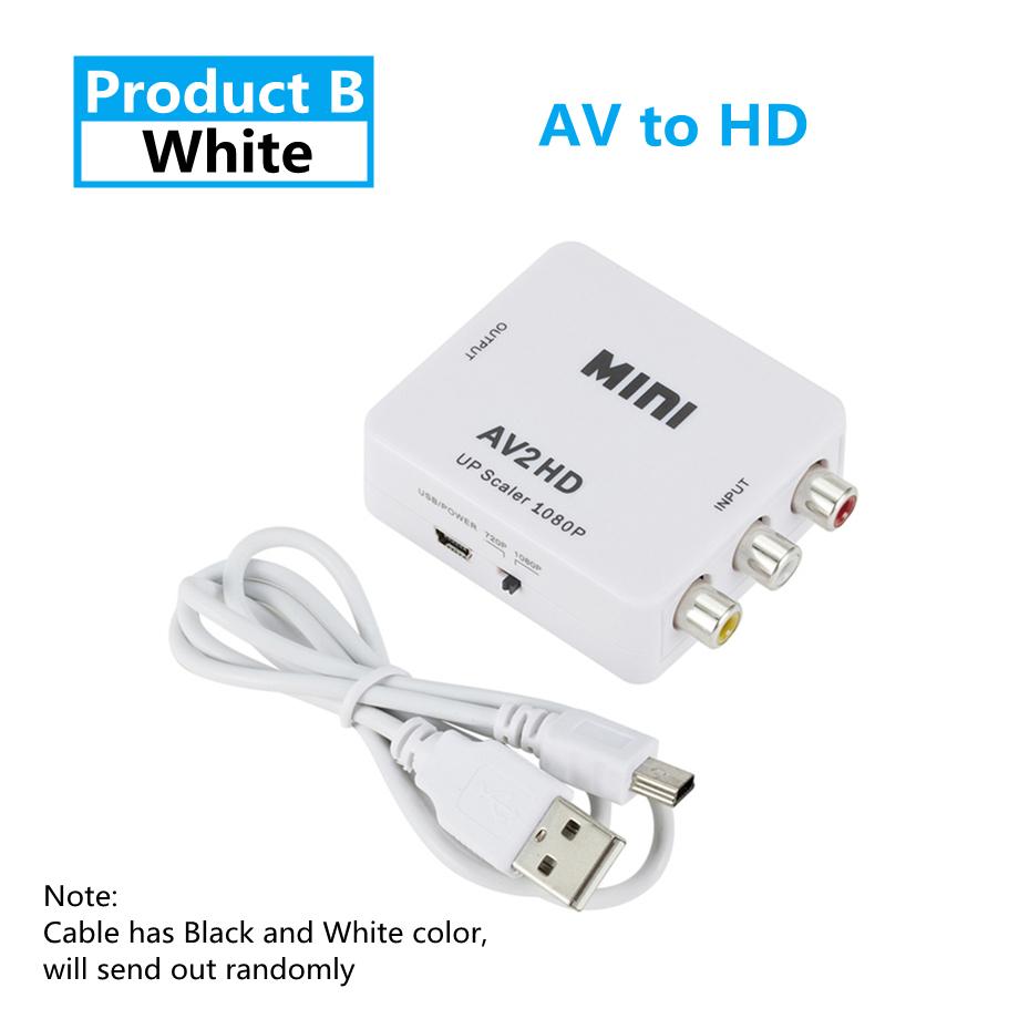 HDMI-compatible To RCA AV Converter AV/CVSB Video Box HD 1080P Support NTSC PAL Output AV To HDMI AV2HDMI For PC HD TV Projector