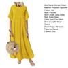 Women Dot Print Maxi Dress Summer Short Sleeve Crew Neck Long Dress Casual Pleated Swing Beach Sundress