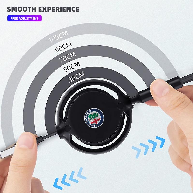 2026 Hot Alfa Romeo Car Internal 3 in 1 USB Telescopic Charger Adapter Cord Cable For Alfa Romeo 159 Giulietta Giulia 147 Mito 1
