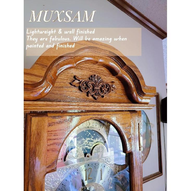 Wood Appliques Decorative Center Carved Onlays, Unpainted Flower Carved Ornament Decals for Door Fireplace Mirror Wall Cabinet Dresser Mantel Bed