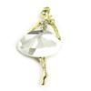[R6741] - Designer Brooch 'Ballerina' White Gold - 46x34 Mm