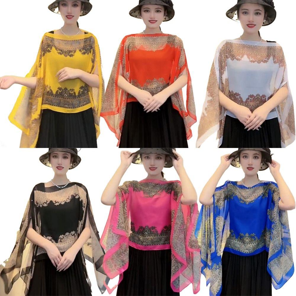 Sun Protection Shawl Chiffon Muffler Scarf Comfortable Sunscreen Shawl Wrap Spring Summer Autumn