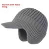 Winter Ear Flap Hat with Visor for Men and Women, Windproof Thermal Ski Cap for  Outdoor Activities, Cold Weather Beanie with Ear Protection