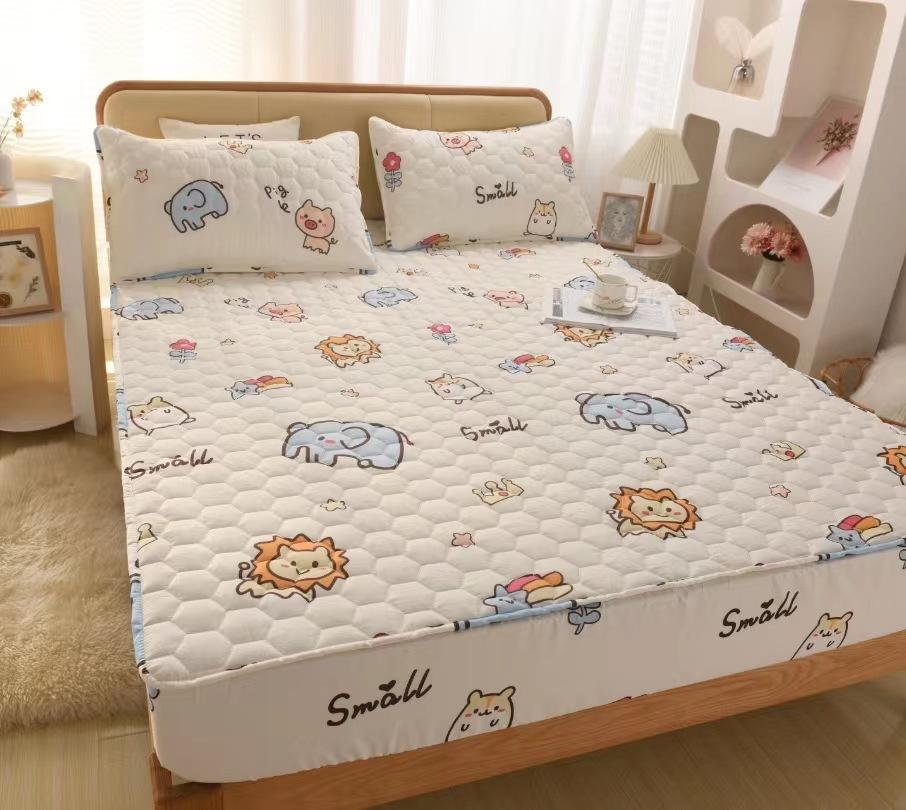 100% хлопчатобумажная ткань, утолщенный стеганый наматрасник, двойной размер, высококачественный защитный чехол для кровати на заказ, не включая наволочку