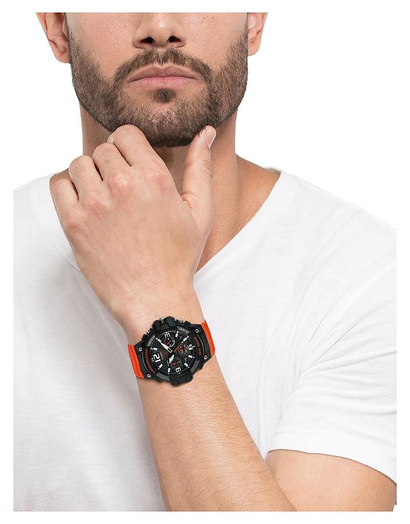 Casio Хронограф Международный Б/У MCW-100H-4AV Мужские Часы, Оранжевый, Модель,