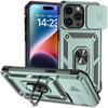 Чехол для телефона Apple 15Pro с кольцом-подставкой и сдвижным окошком, 13ProMax с магнитной подставкой, защитный чехол