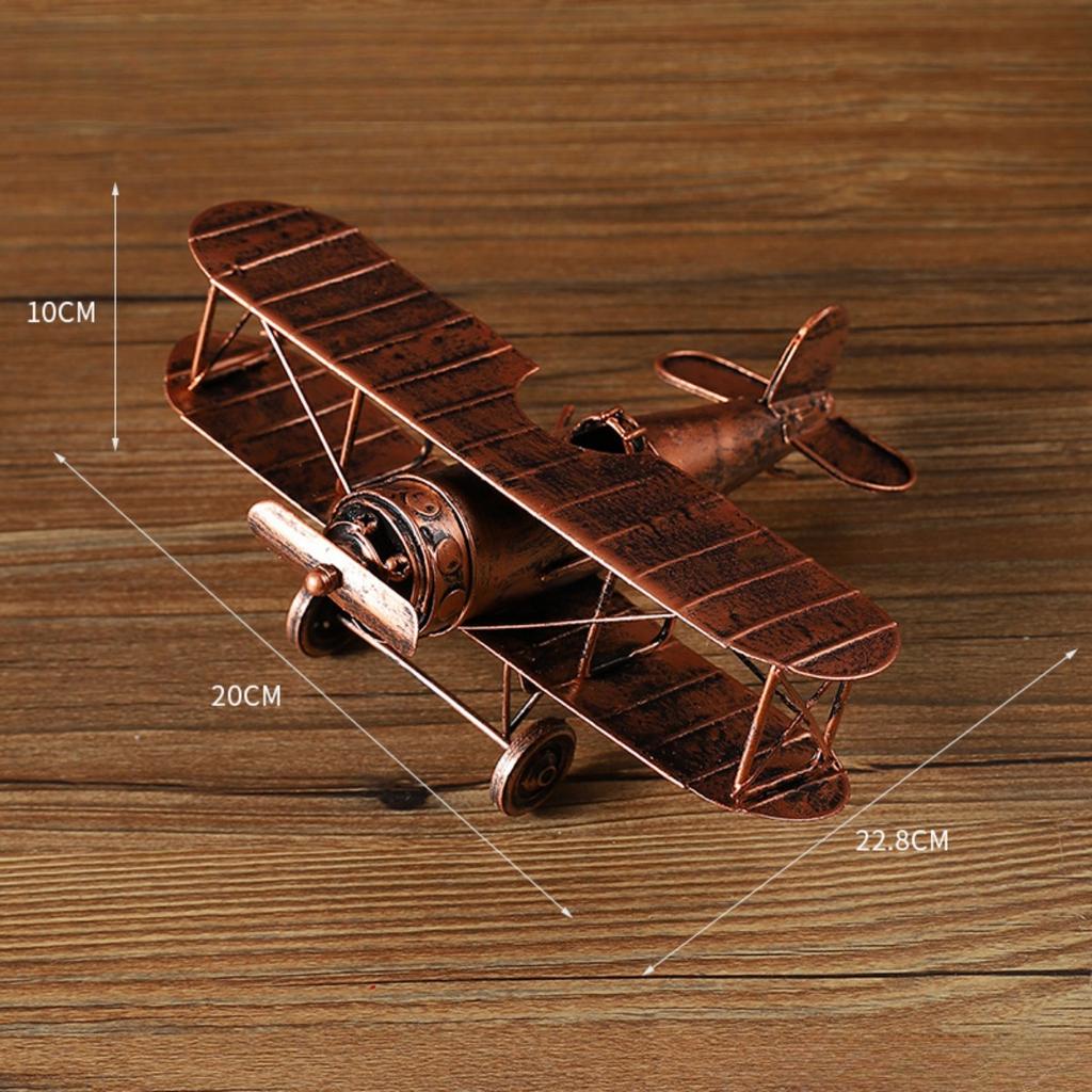 Старая металлическая модель самолета, модель самолета, металлический биплан, модель самолета на память, металлическая игрушка