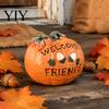 Compact Sand Table Landscaping Props Harvest Halloween Pumpkin Figurine, Resin Welcome Ornament, Autumn Thanksgiving Outdoor Waterproof Courtyard
