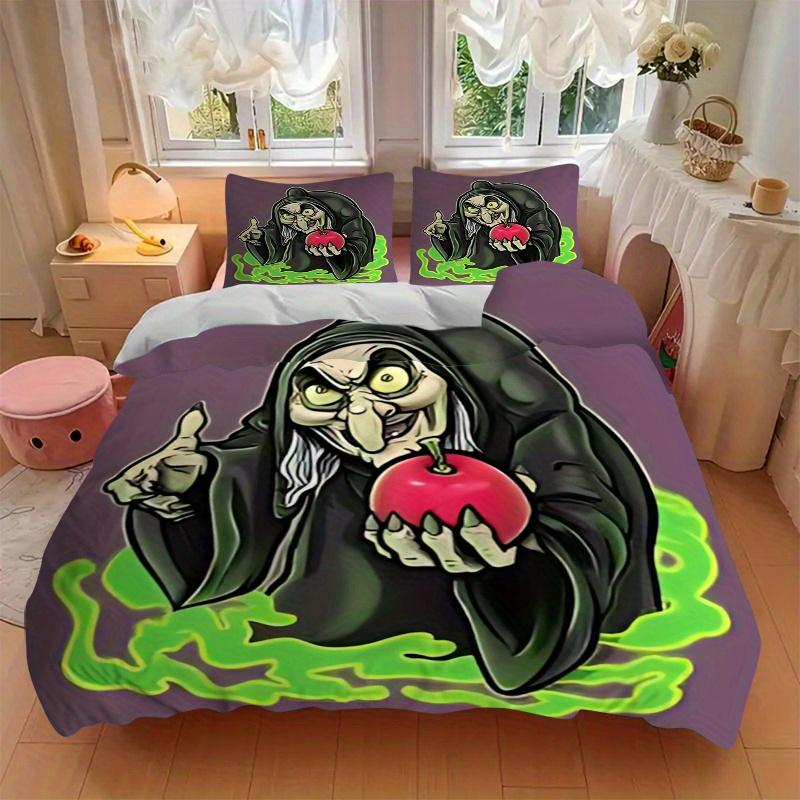 3pcs The Witch and the Poisoned Apple Bedding Set - Includes 1 Quilt Cover and 2 Pillowcases, Comfortable Bedding with Stylish Design for Bedroom