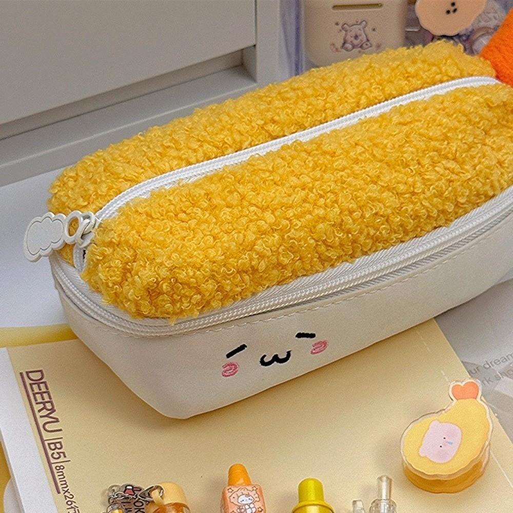 Plush Pen Bag Fried Shrimp Shape Stationery Bag New Pencil Case School Office
