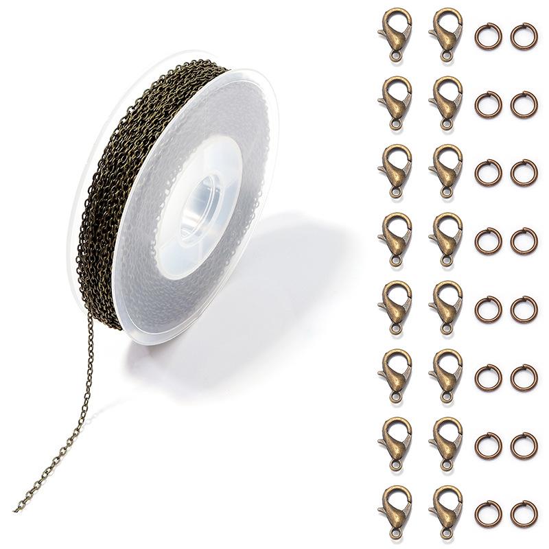 Электрогальванизированная цепочка с крестообразным дизайном и поворотным карабином-лобстером для аксессуаров для изготовления ювелирных изделий своими руками