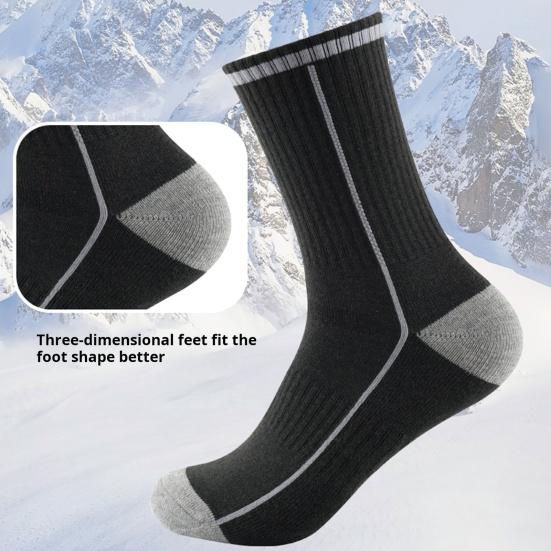1 пара термальных лыжных носков для женщин и мужчин, очень теплые утепленные зимние носки для ботинок, влагоотводящие, быстросохнущие, средней длины носки