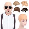 Halloween Cosplay Bald Cap Reusable Costume Party Adults Men Women Makeup Bald Head Cover Hat Party Supplies