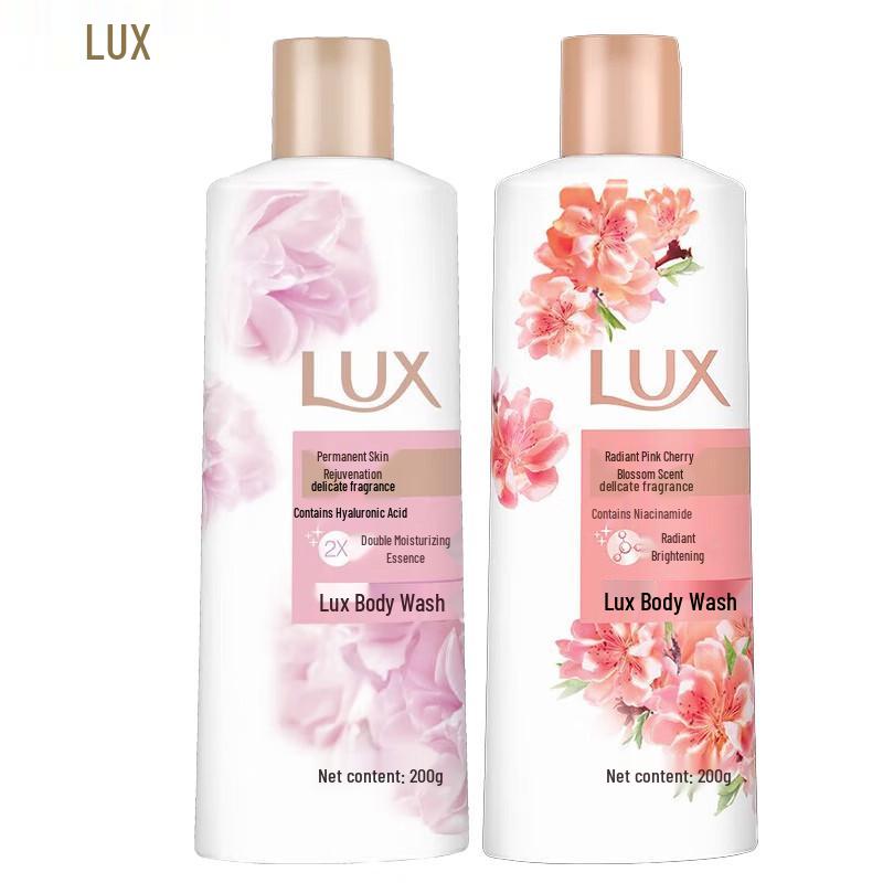 Двойная упаковка геля для душа Lux - Стойкая нежная кожа и Розовый цветущий вишневый сад