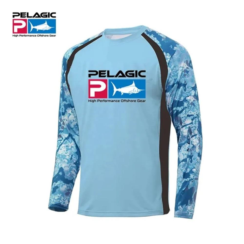 PELAGIC Men's Long Sleeve Fishing Suit Outdoor Fishing Performance Clothing Quick-Drying Sunscreen Fishing Suit