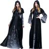 Enchanting Women's Wicked Queen Gothic Witch Costume With Elegant Long Bell Sleeves