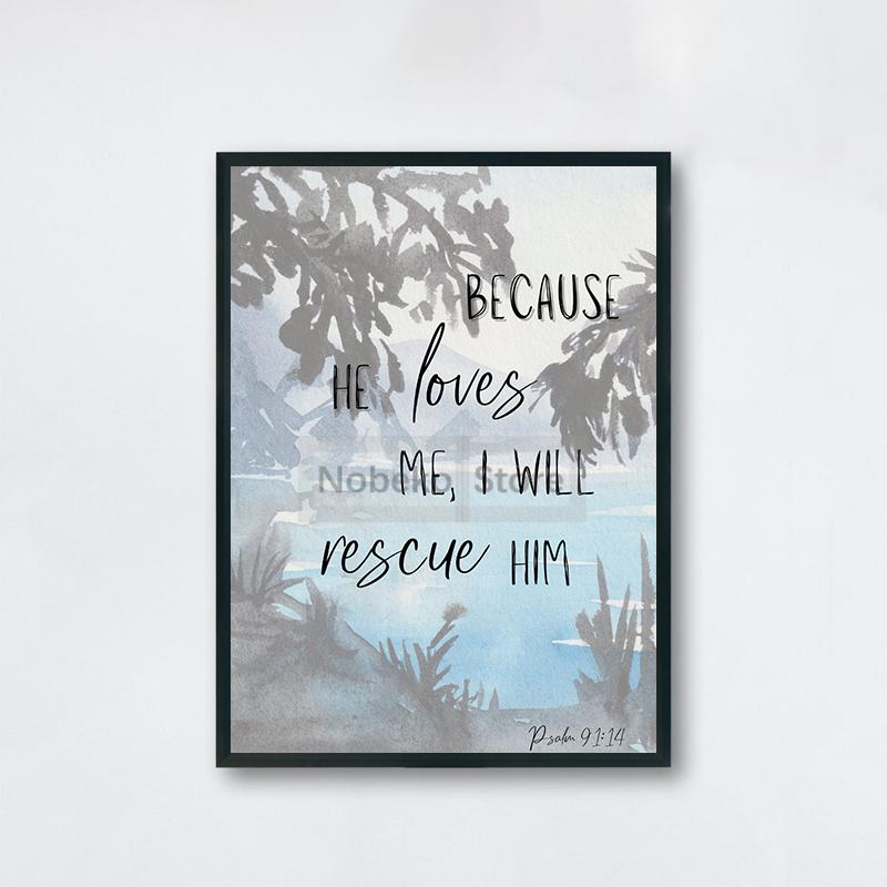 Акварель Христианский Псалом Плакат Акварельный Пейзаж Библия Печать Холст Картина Настенные Картины Главная Комната Современный Декор